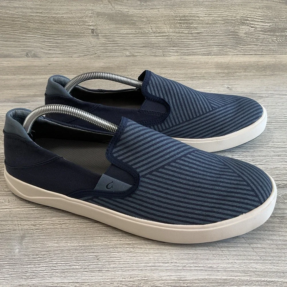 Olukai Mens LAE'AHI LOLE Trench Blue Canvas Slip On Shoes Sneakers Size 11